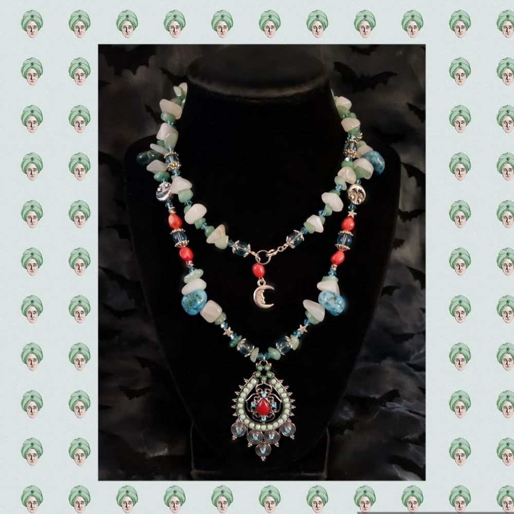 Mystical Moon Healing Gemstone Crystal Necklace